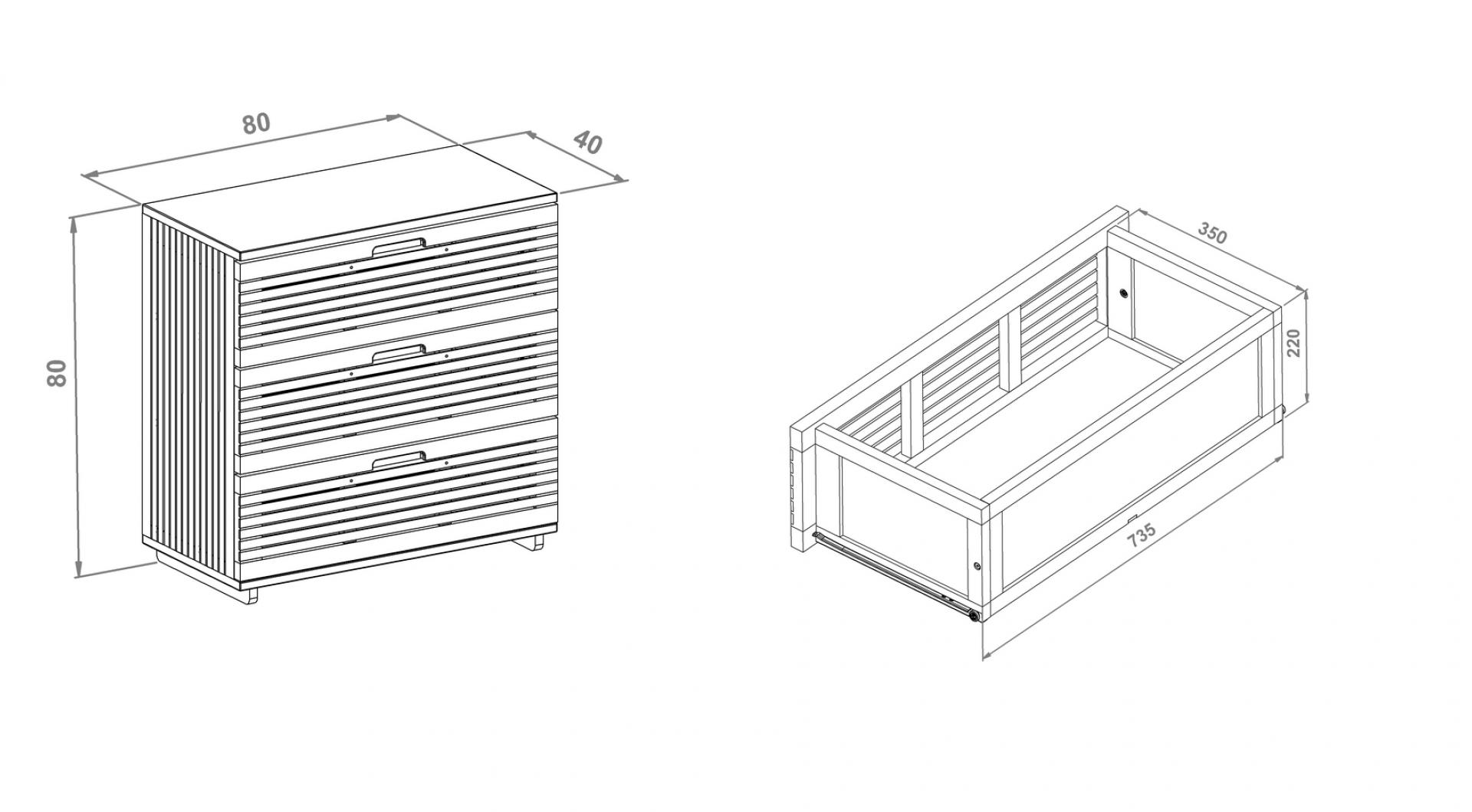 Commode Shida -dimensions